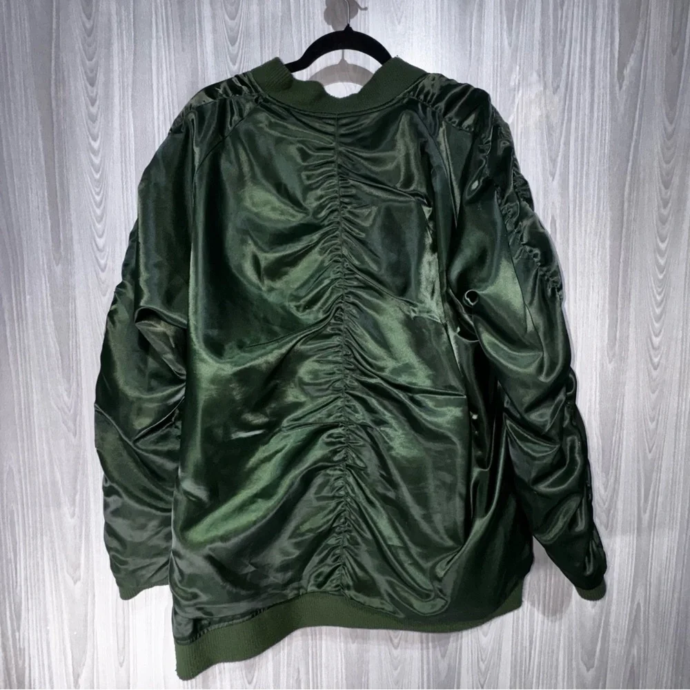 IRO Iroochi Reversible Camo Green Bomber Jacket Embroidered Tiger‎ Floral 2XL